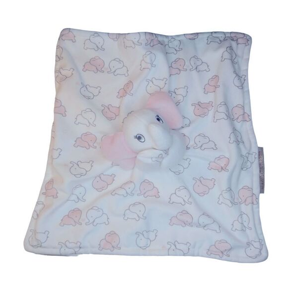 Blankets and Behond Elephant Lovey Blanket Pink White toy plush stuffed - Picture 1 of 11